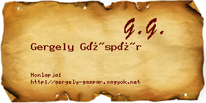 Gergely Gáspár névjegykártya